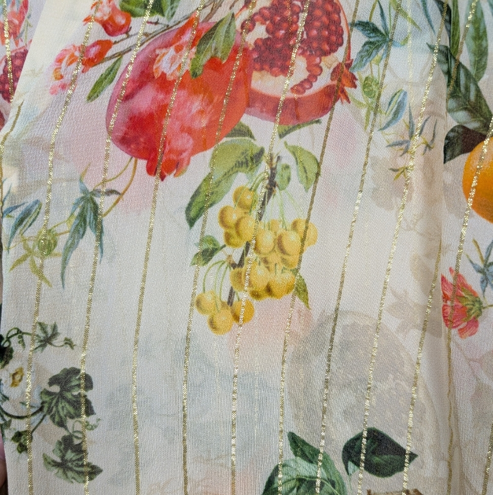 Rococo Sand Multicolor Fruit Pattern Oversized Bu… - image 8